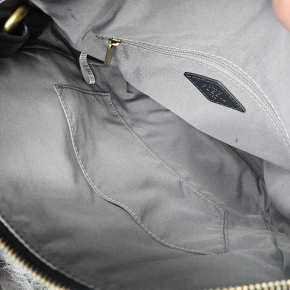 Fossil Geometric Blue and Brown Backpack with Leather Accents - Picture 7 of 10